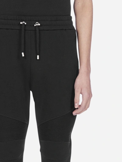 Shop Balmain Logo Cotton Track Pants