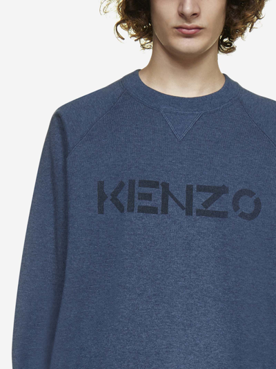 Shop Kenzo Logo Wool And Cotton Sweater