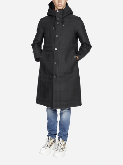 Shop Burberry Hooded Technical Cotton Trench Coat