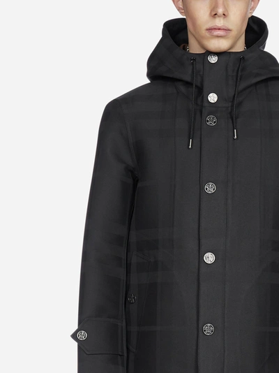 Shop Burberry Hooded Technical Cotton Trench Coat