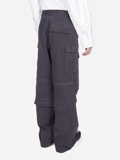 Shop Balenciaga Oversized Cargo Jeans In Dark Navy