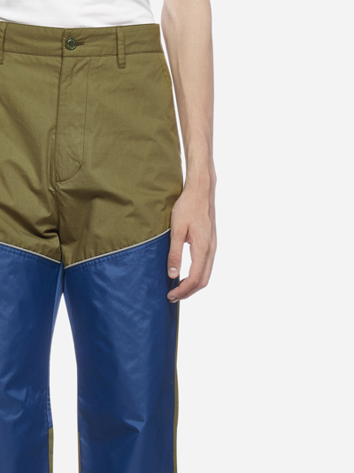 Shop Moncler Color-block Nylon And Cotton Trousers