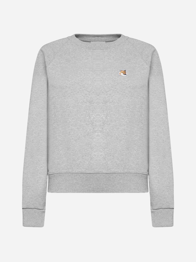 Shop Maison Kitsuné Fox Head-patch Cotton Sweatshirt