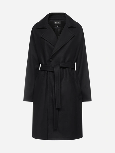 Shop Apc Bakerstreet Wool And Cashmere-blend Coat