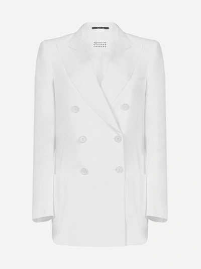 Shop Maison Margiela Double-breasted Cotton Blazer