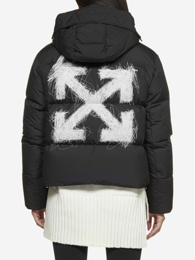 Shop Off-white Pen Arrows Quilted Nylon Puffer Jacket