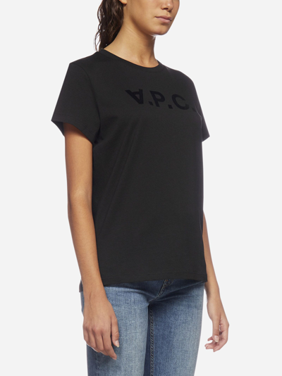 Shop Apc Logo Cotton T-shirt