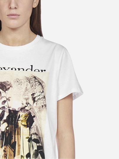 Shop Alexander Mcqueen Logo And Print Cotton T-shirt