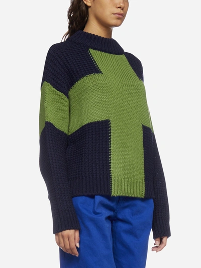 Shop Essentiel Antwerp Cross-intarsia Wool-blend Sweater