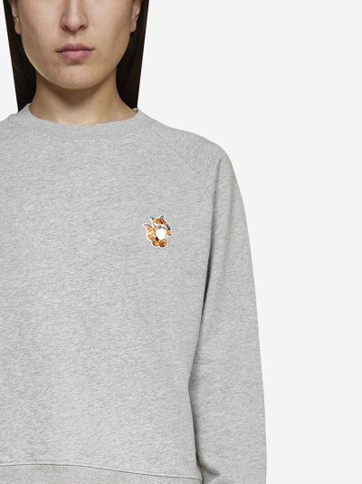 Shop Maison Kitsuné All Right Fox-patch Cotton Sweatshirt