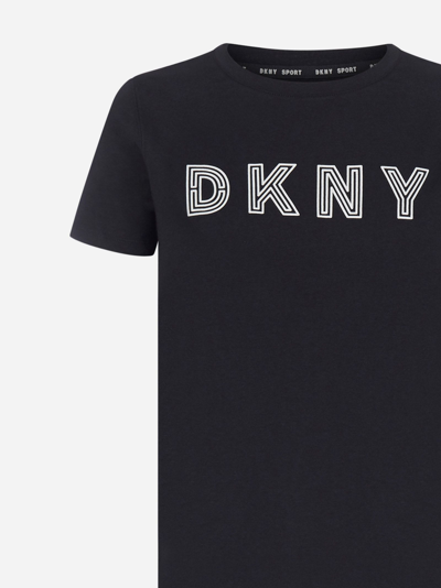 Shop Dkny Logo Cotton Blend T-shirt