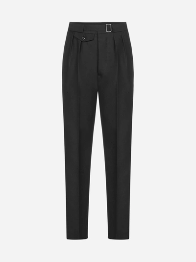 Shop Maison Margiela Belted Wool And Mohair Trousers