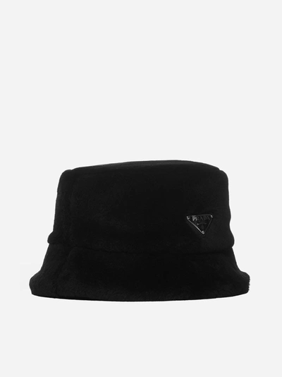 Shop Prada Shearling Bucket Hat