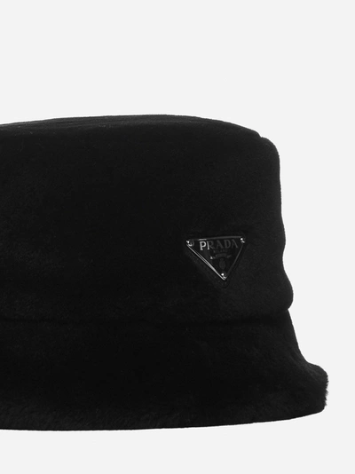 Shop Prada Shearling Bucket Hat