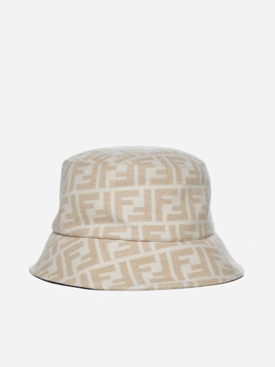 Shop Fendi Ff Logo Wool And Silk Bucket Hat