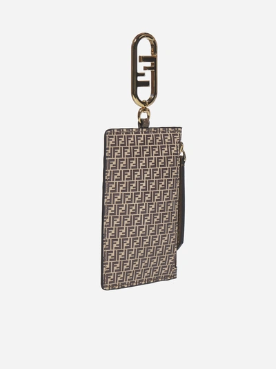 Shop Fendi Ff Motif Leather Card Holder
