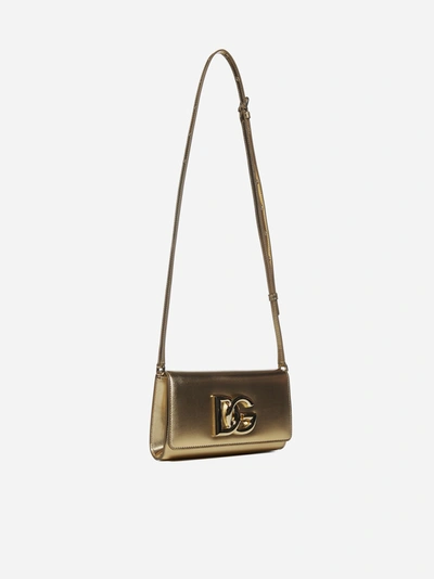 Dolce & Gabbana Strobo 3.5 Calfskin Leather Clutch In Gold | ModeSens