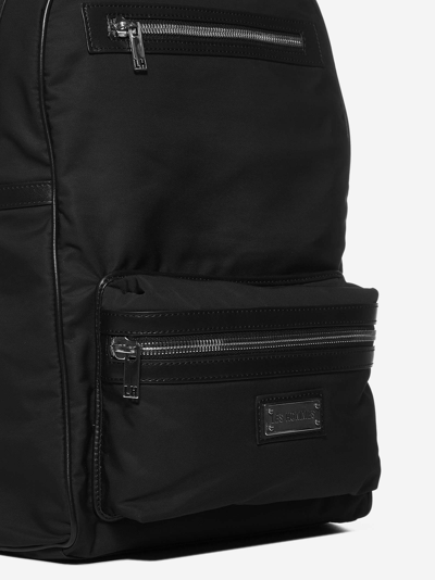 Shop Les Hommes Nylon And Leather Backpack