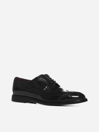 Shop Dolce & Gabbana Brogue Leather Derby Shoes