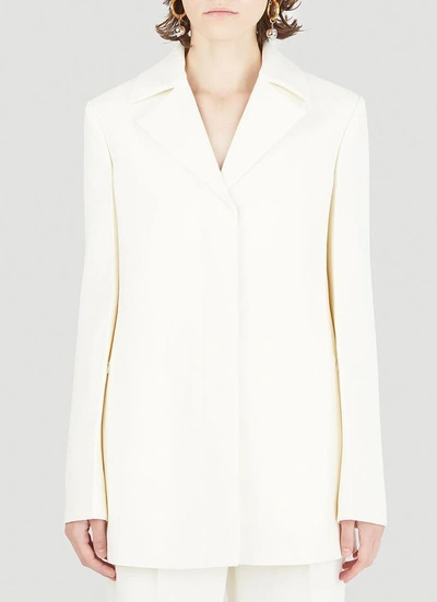 Shop Jil Sander Padded Shoulder Tailored Blazer In White