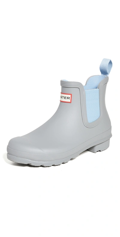Shop Hunter Original Chelsea Boots In Tundra Grey/blue Frost