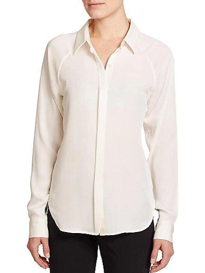 Shop Theory Lanali Silk Blouse In Ivory