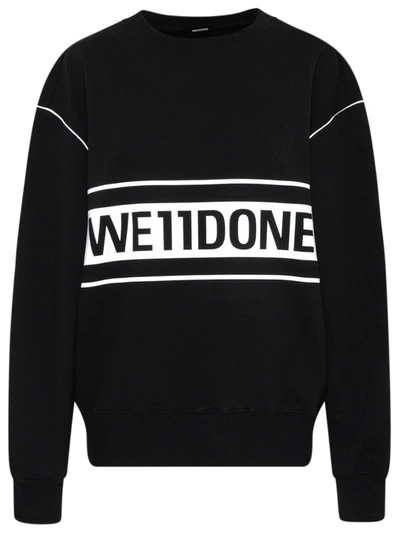 Shop We11 Done We11done Logo Printed Crewneck Sweatshirt In Black