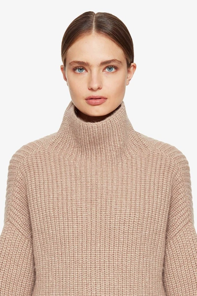 Anine Bing Sydney Funnel Neck Wool & Alpaca Blend Sweater In Camel