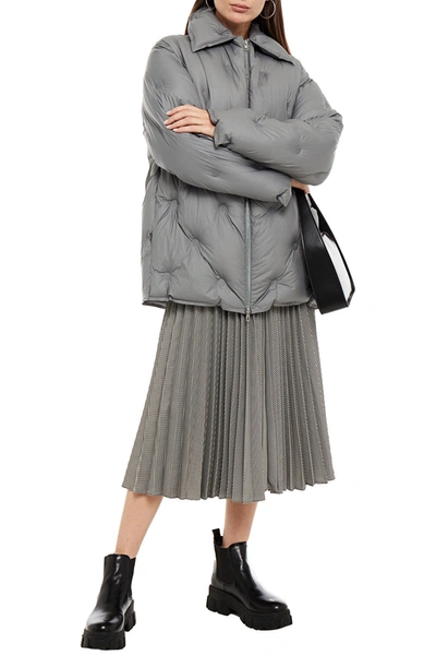 Shop Maison Margiela Oversized Quilted Shell Coat In Gray