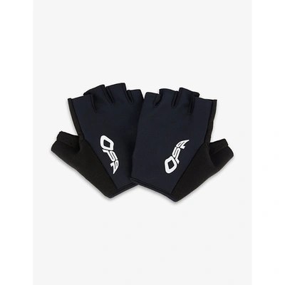 Shop Off-white Active Wavy Logo-print Knit Gloves In Black White