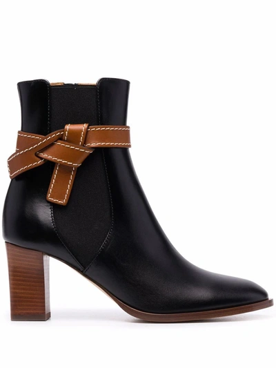Shop Loewe Women's Black Leather Ankle Boots