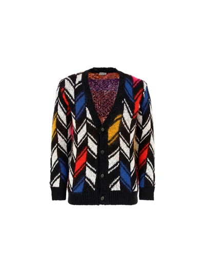 Shop Saint Laurent Men's Multicolor Wool Cardigan