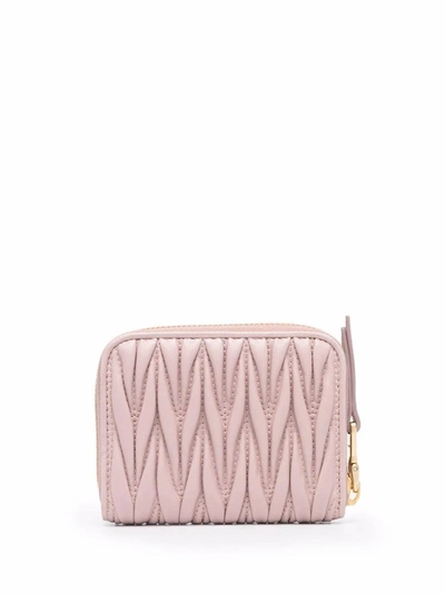 Shop Miu Miu Women's Pink Leather Wallet