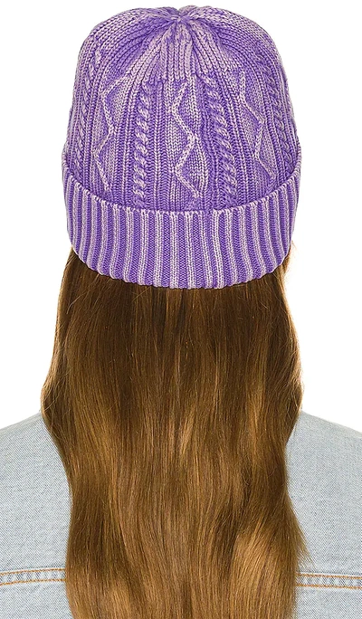 Shop Free People Stormi Washed Cable Beanie In Violet