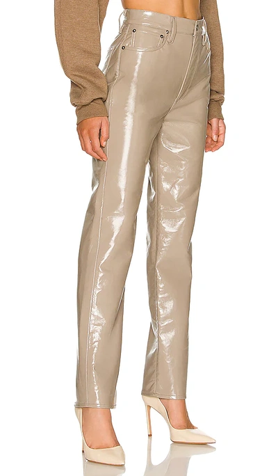 Agolde Recycled Leather 90's Pinch Waist Jeans In Quail Patent In Quail Patent