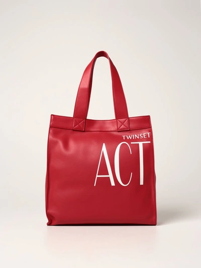 Shop Actitude Twinset Twinset Actitude Bag In Synthetic Leather In Red