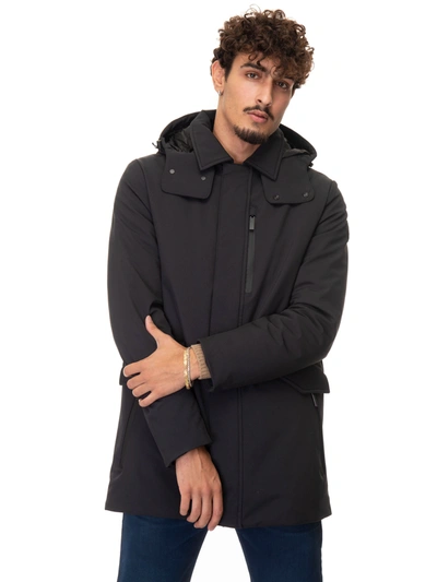 Shop Woolrich Barrow Mac Soft Shell Coat Coat Black  Man