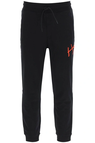 Shop Hugo Logo Embroidery Sweatpants In Mixed Colours