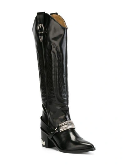Shop Toga Knee-length Cowboy Boots - Black