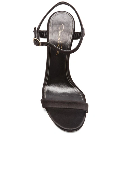 Shop Oscar De La Renta Lemmy Satin & Crystal Sandals In Black