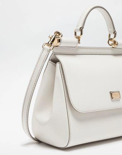 Shop Dolce & Gabbana Medium Sicily Handbag In Dauphine Leather In White