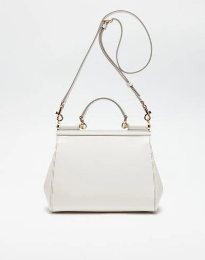 Shop Dolce & Gabbana Medium Sicily Handbag In Dauphine Leather In White