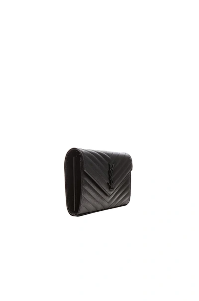Shop Saint Laurent Monogramme Chain Wallet Bag In Black & Black