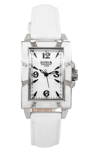 Shop Aquaswiss Lily Leather Strap Watch, 26mm X 44mm In White