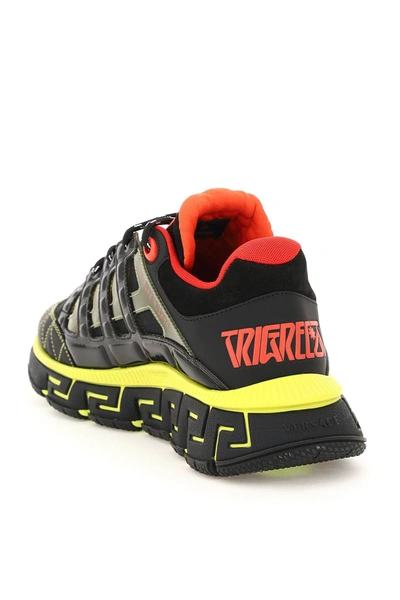 Shop Versace Trigreca Sneakers In Black,red,yellow