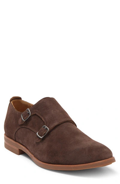 Shop Warfield & Grand Clark Leather Double Monk Strap Derby In Chocolate