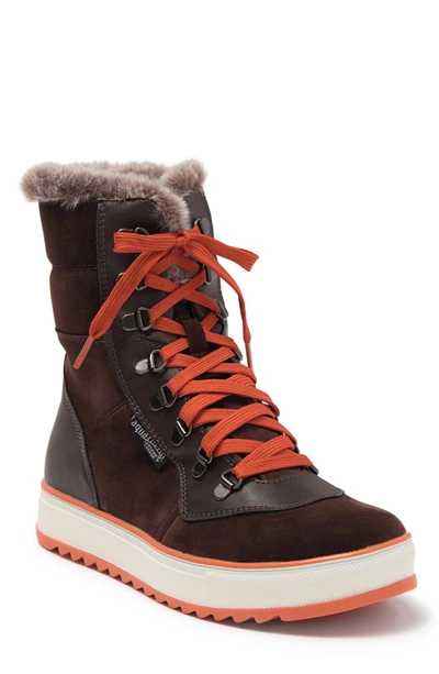 Aquatherm By Santana Canada Maya Faux Fur Lined Lace-up Boot In Brown Rust
