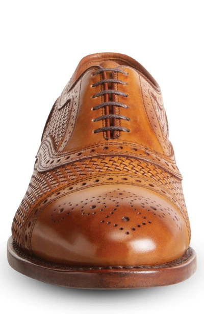 Shop Allen Edmonds Strand Weave Toe Oxford In Walnut