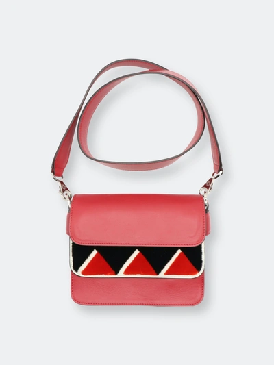 Shop Les Petits Joueurs Women's Bibi Geometry 03 Leather Shoulder Bag In Pink