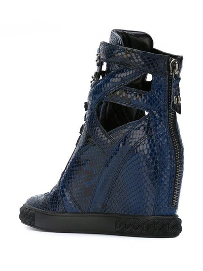 Shop Casadei Cut-out Wedge Hi-top Trainers